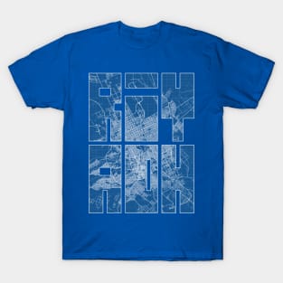 Riyadh, Saudi Arabia City Map Typography - Blueprint T-Shirt